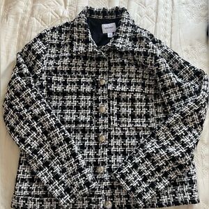 Nine West Monochrome Tweed Blazer